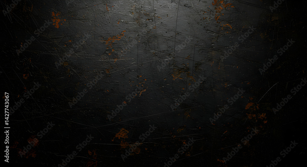 Poster dark grunge surface with scratches and rust authentic imperfections on aged texture