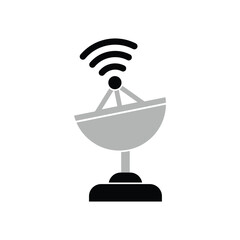 Satellite Dish logo icon illustration flat