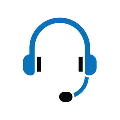 Telephone Headset logo icon illustration flat