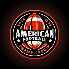 American Football logo design with ball