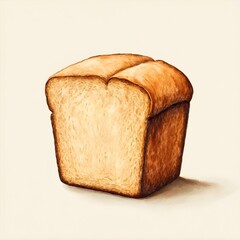 Freshly baked homemade bread loaf with golden crust and soft interior on a neutral background, showcasing bakery, food, and baked goods for breakfast or snack