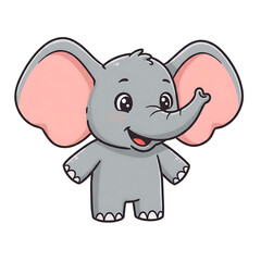 Fototapeta premium Adorable cartoon elephant character illustration with friendly expression