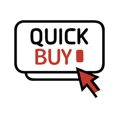 Quick buy button icon with red cursor and outline style