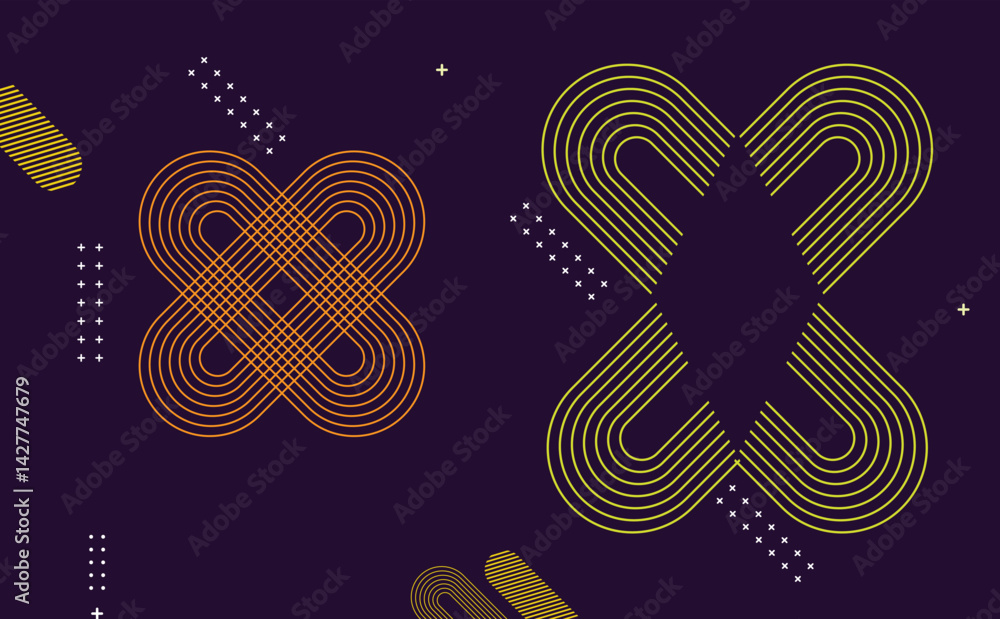 Poster minimal geometric gradient shapes vector background. abstract gradient geometric shape background wi