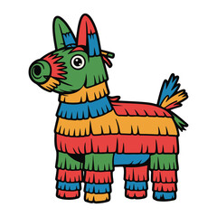 Colorful piñata in vector style, festive and fun design, bright vibrant colors