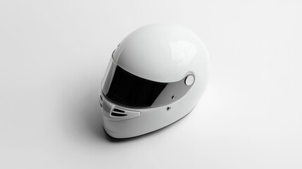 White racing helmet, angled view