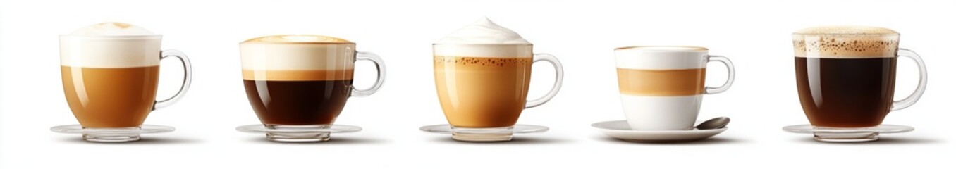 various cups of coffee, pro shot. 2