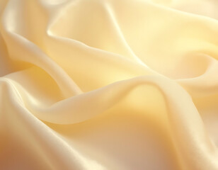 Fototapeta premium Smooth creamy silk fabric with gentle folds and soft light.