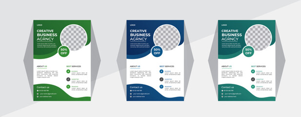 Corporate creative colorful business flyer template design set, abstract business flyer, vector template design or business poster template design Business Flyer Corporate Flyer Template