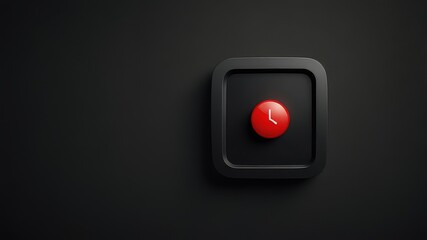 button on black background 