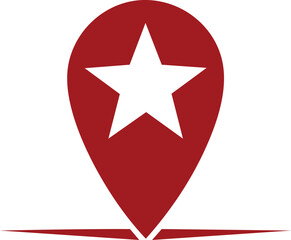 Modern Vector Concept of a Map Application Element with Clean Lines, Crimson Color, and Bold Navigation Marker in Minimal Style