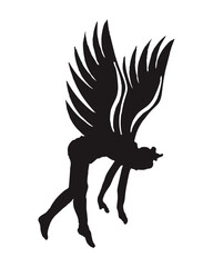 Fototapeta premium winged human illustration silhouette