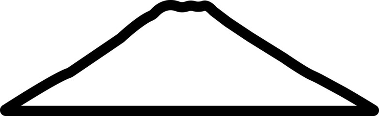 Mountain peaks silhouettes icon in line. Isolated on transparent background