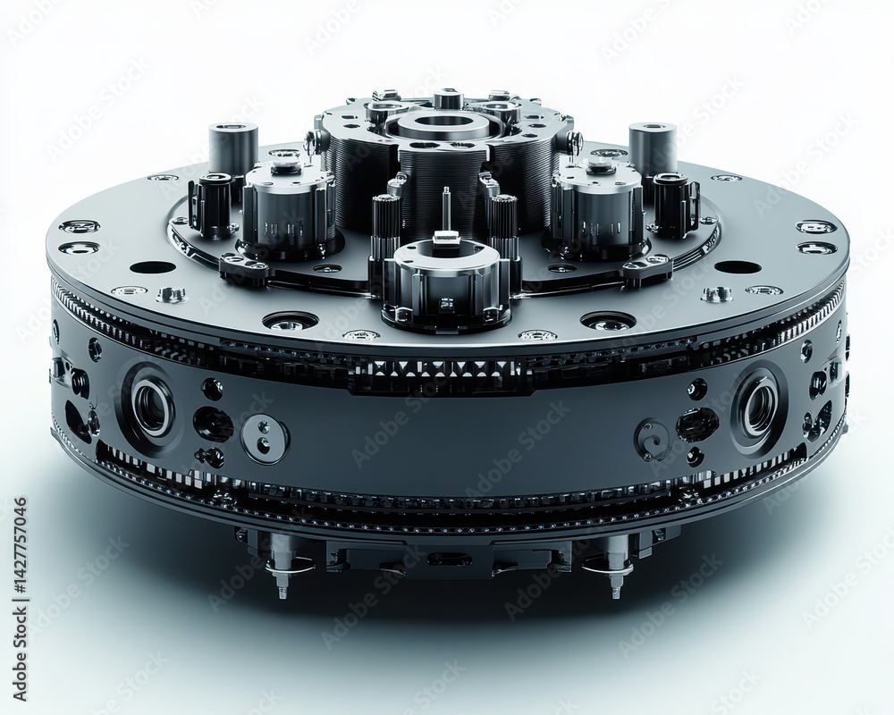 Poster high-quality image of mechanical distributor component isolated on white background for industrial u