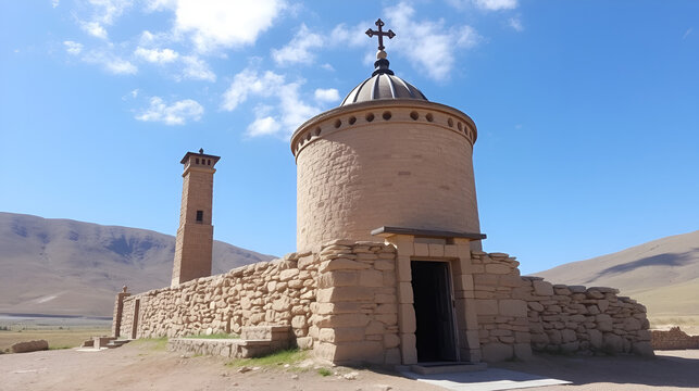 Yezidi Temple in Rya Taza village (Aragatsotn Province, Armenia)
