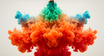 Fototapeta premium Colorful Ink Cloud Explosion Floating in Serene Tranquility Against Light Background