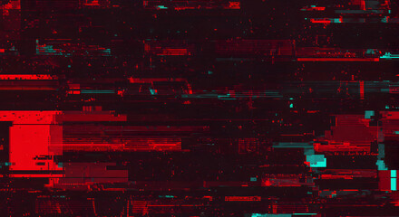 Dark Red Glitch Art Distorted Signal Lines Digital Background