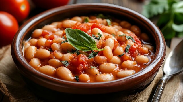 Delicious white beans in tomato sauce recipe simple dish mediterranean food red easy home meal bowl