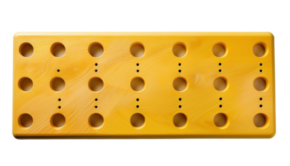 Bright Yellow Climbing Training Board for Grip Strength and Skill Development on transparent background