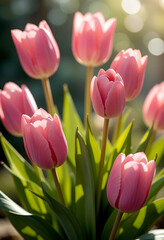 Obraz premium pink tulip