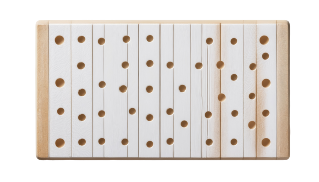 Wooden Peg Board for Kids’ Learning and Play, Engaging Educational Toy for Early Development on transparent background
