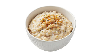 Delicious Oatmeal Bowl with Toasted Soybeans: Creamy Breakfast Recipe transparent background