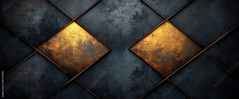 Poster dark metal geometric pattern