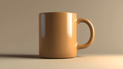 Earthenware Mug: A simple yet elegant earthenware mug, casting a gentle shadow on a neutral surface, embodies the warmth and comfort of a cozy moment.