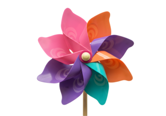 Colorful Pinwheel: Spring Decoration, Garden Ornament, Kids Toy transparent background