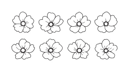 Anemone line art detailed minimalist design for wall decor