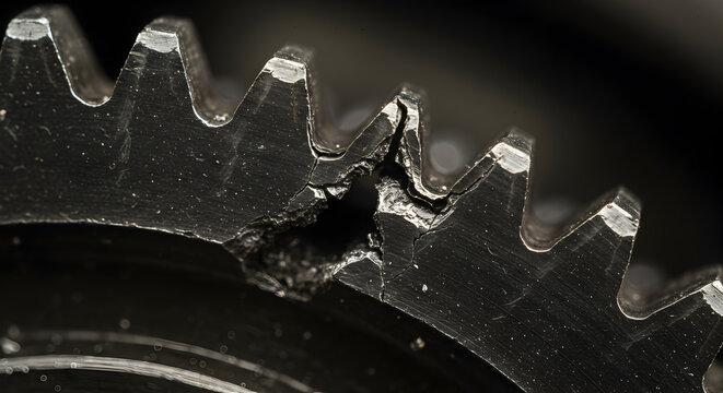 Close Up Of a Damaged Metal Gear Illustrating Mechanical Failure
