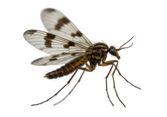 Close-up of a Psychodidae Fly transparent background