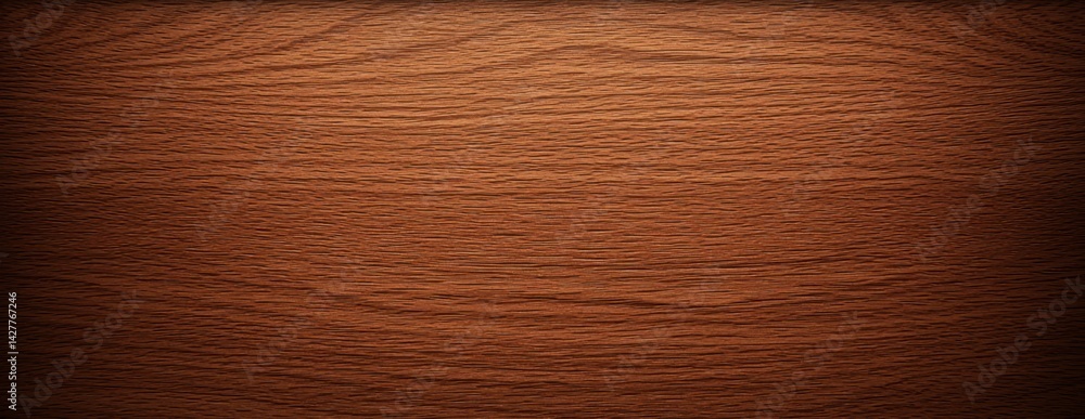 Poster rich walnut woodgrain texture as background featuring ultra elongated plank with beautiful grain pat
