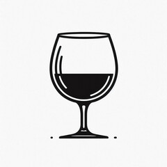 Silhouette Vector of a Glass on White Background