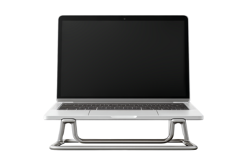 Productive home laptop workspace