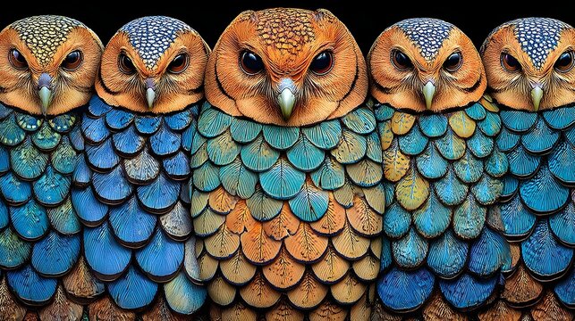 of owl feathers with soft gradients