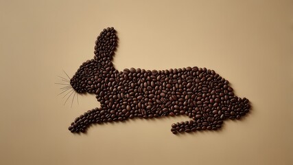 Obraz premium The coffee beans with the shape of rabbit 