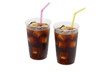 Refreshing Iced Coffee: Two Cups of Cold Brew Perfection transparent background