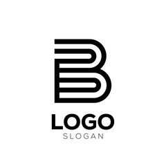 Bold abstract letter B monogram logo icon

