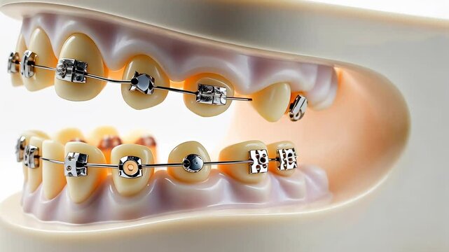 Braces dental, teeth alignment, orthodontic health. Oral hygiene. Orthodontic treatments improve smile aesthetics. Aligners reshape dental structure. Dental care ensures oral wellness.