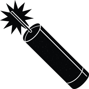 recommend clip art: Dynamite Silhouette Vector | Explosive Stick, Bomb Icon & Blast Symbol in Black Vector