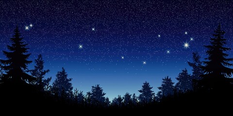 Naklejka premium A deep blue sky at dusk with the first stars appearing