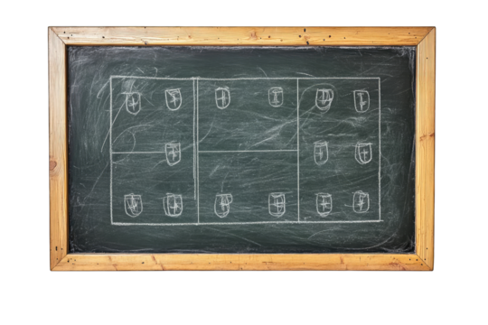 Hand Drawn Hockey Tactic Plan On Blackboard  isolated on a transparent backgroun