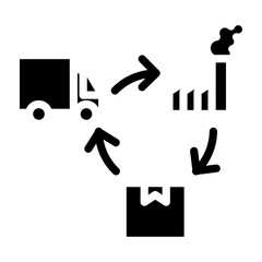 Supply Chain Vector Glyph Icon Design
