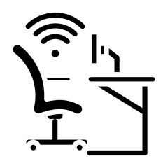 Smart Office Vector Glyph Icon Design