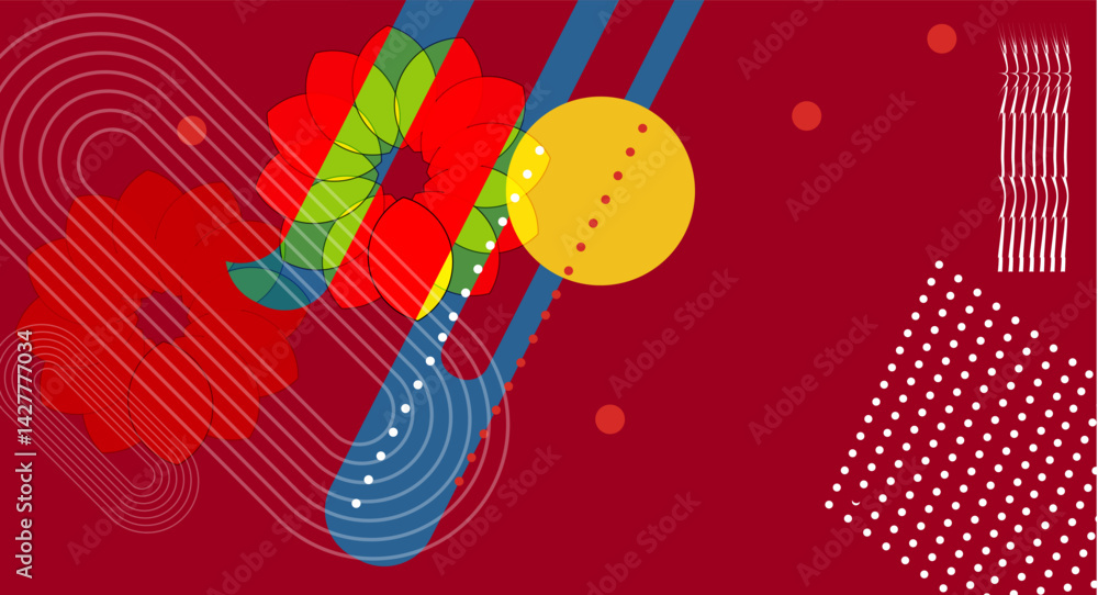 Poster abstract vector geometric shapes and elements background