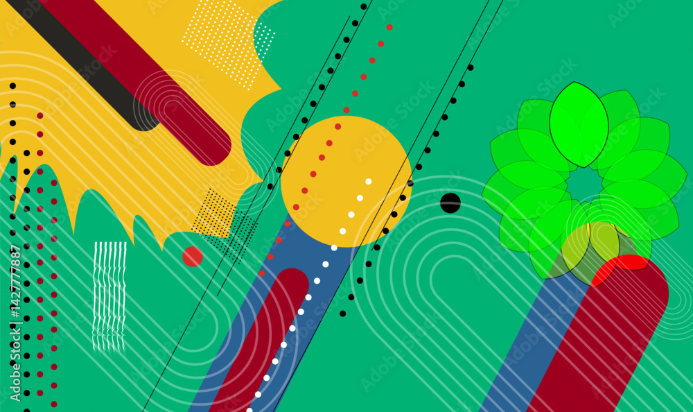 Poster abstract vector geometric shapes and elements background