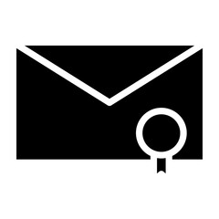 Certified Mail Envelope Vector Glyph Icon Design