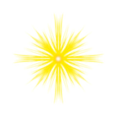 Fototapeta premium 透過背景に広がる黄色の放射状の光エフェクト | Radiating Yellow Light Effect on Transparent Background
