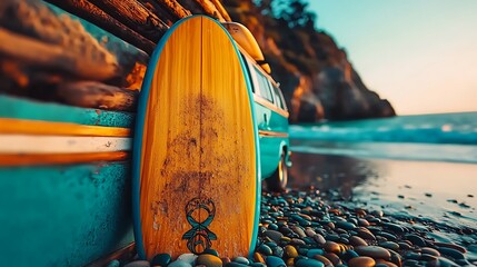 Surfing adventure coastal beach outdoor activity serene environment close-up view summer vibes